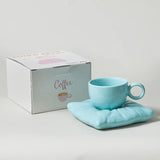 elvesmall  -  Ceramic Mugs Coffee Cups Drinkware Mug for Tea Large Saucer Set Creative Christmas Gift Box Set Couple cups