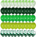 elvesmall 40pcs Green Balloons Set Chrome Metallic Confetti Ballon Jungle Safari Animal Birthday Party Decoration Wedding Balloon Garland