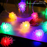 elvesmall 1.5m Led Pine Cone Light String Merry Christmas Decor For Home Happy New Year Wedding Birthday Party Festival DIY Supplies