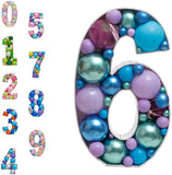 elvesmall Diy Balloons Numbers Mosaic Balloon Filling Box Mosaic Number Alphabet Frames Balloon Decoration Baby Party Anniversary Decor