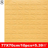 elvesmall  10pcs 3D Wall Sticker Imitation Brick Bedroom Decoration Waterproof Self Adhesive Wallpaper for Living Room Kitchen TV Backdrop