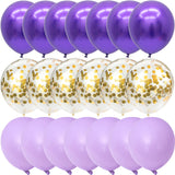 elvesmall Purple gold white confetti metal latex Balloons halloween Birthday Party Wedding Decorations baby shower globos Thanksgiving Day