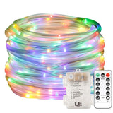 elvesmall  5M/10M/12LED Rope Strip Lights Remote Control Tube Rope Garland Fairy Lighting Strings for Outdoor Indoor Garden Christmas Decor