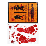 elvesmall Halloween Decoration Horrible Bloody Handprint stickers Halloween Window Wall Clings Floor Decals Stickers Halloween party props