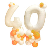 elvesmall 40inch Number Foil Balloon Adult Kids Birthday Balloons Set Orange Theme Happy Birthday Party Baby Shower Decoration Air Globos