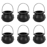 elvesmall 6pcs Mini Halloween Candy Bucket Pot Witch Skeleton Cauldron Holder Jar Trick Or Treat Halloween Party Decoration Props Kids Toy