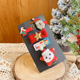 elvesmall 5 Pcs Christmas Women Girl Cute Antlers Cartoon Hair Clips Boy Children Christmas Party Decoration Hairpin Kid Hair Accessories