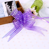 elvesmall 10pcs Wedding Bow Pull Flower Gift Packing Candy Box Accessories DIY Wedding Party Car Decor Pullbows Supplies Flower Ribbons