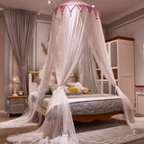 elvesmall Household Breathable Hanging Dome Mosquito Net Romantic Canopy Bed Valance Fringe Lace Tent Dream Room Decoration Mosquito Net