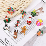 elvesmall Fashion Brooch Christmas Socks Badges Christmas Tree Elk Enamel Badge Small Brooch Women Fashion Party Gifts Home Decoration