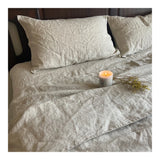 elvesmall Pure Organic Flax Linen Bedding Set, Including Duvet Cover and 2 Pillow Cover, Bed Linens, Button Or Zipper Quilt Cover King