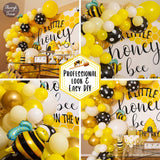 elvesmall 110pcs Yellow Bee Balloon Garland Arch Kit For Baby Shower Gender Revealed Kids Birthday Party Decoration Supliess