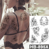 Waterproof Temporary Tattoo Sticker Old School Prajna Demon Knife Fake Tattoos Snake Rose Body Art Arm Fake Tatoo Women Men