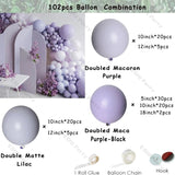 elvesmall Macaron Purple Balloons Garland Chain Wedding Birthday Decoration Pearl White Macaron Lilac Ballon Arch DIY Baby Shower Decor