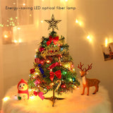 elvesmall 60cm Christmas Tree with LED Light and Ornament Table Decoration Xmas Party Ornament for Home Office Shop Window