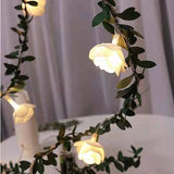 elvesmall 1.5/3/6M Rose LED Fairy String Lights Battery Powered Flower Garland For Wedding Valentine's Day Event Party Garland Decoration