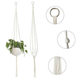 elvesmall Valentine's Day Handmade Flower Hanging Pot Rope Net Macrame Plant Hanger Flower Pot for Home Wall Decoration Courtyard Garden Planter Basket