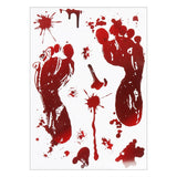 elvesmall Halloween Decoration Horrible Bloody Handprint stickers Halloween Window Wall Clings Floor Decals Stickers Halloween party props