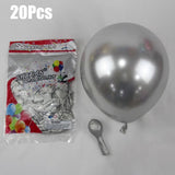 elvesmall Bright Flicker Light Transparent Balloon Silver Foil Number Balloons For Happy Birthday Adult Surprise Party Decoration Supplies