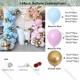 elvesmall 8Ft-24Ft Doubled Macaron Blue Green Maca Pink Yellow Garland Arch Kit Birthday Party Balloon Baby Shower Wedding Decoration