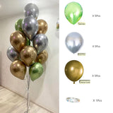 elvesmall 11-18Pcs Bunch Balloon Ink Green Jungle Theme Latex Balloon Wedding Birthday Party Decoration Festival Celebration Supplies