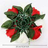 elvesmall  Cheap Artificial Flower Ball Plastic Green Mesh Base Silk Table Centerpieces For Wedding Decor Party Road Lead Flower Bouquets