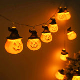 elvesmall 10/20LED Halloween Pumpkin Festival Bar Home Party Decor Halloween Ornament curtain String lights for Halloween