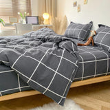 elvesmall Nordic Duvet Cover and Bedsheet 220x240 Quilt Cover Fashion 150x200 Duvet Cover Fashion Luxury Bedding Set Soft Plaid Bed Linen