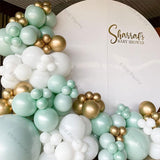 elvesmall Doubled Pearl Tiffany Blue Balloons Garland Arch Wedding Valentines Ball Decoration Matte White Ballon Kit Birthday Baby Shower