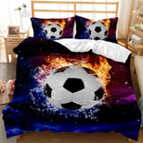 elvesmall Sports 3D Football Bedding Set And Pillow Case Double Size Household Textile Product Decoration Teenager Room Soccer Duvet Cover