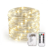 elvesmall  5M/10M/12LED Rope Strip Lights Remote Control Tube Rope Garland Fairy Lighting Strings for Outdoor Indoor Garden Christmas Decor