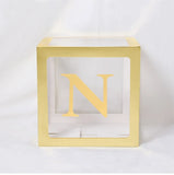 elvesmall Gold Customize Letter Name Transparent Balloon Box Baby Shower Box 1st Birthday Party Decorations Kids Wedding Baby Shower Decor