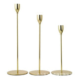 elvesmall 3Pcs/Set Chinese Style Metal Candle Holders Simple Golden Wedding Decoration Bar Party Living Room Decor Home Decor Candlestick