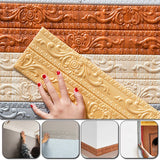 elvesmall 3D Foam Wall Edge Strip Stickers Self Adhesive Waterproof Ceiling Decoration Baseboard Corner Waist Line Sticker