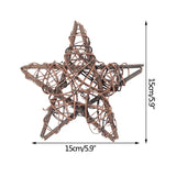 elvesmall Natural Rattan Vine Stars Treetop Decoration Rattan Christmas Tree Ornament Xmas Floral Wreath Hoop Holder Base Christmas Decor