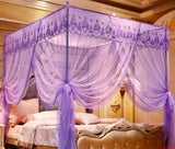 elvesmall Net Red Four Corner Mosquito Netting Canopy Mosquito Net For Double Bed Mosquito Repellent Tent Insect Reject Canopy Bed Curtain