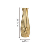 elvesmall 30CM Luxury Europe Gold Ceramic Vase Home Decor Creative Design Porcelain Decorative Flower Vase For Wedding Decoration