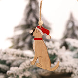 elvesmall Car Ornaments Small Christmas Tree Hanging Wooden Pendants Elk Cartoon Animal Ornaments 2025 New Christmas Holiday Decorations