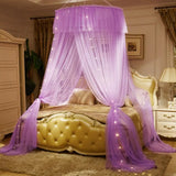 elvesmall Household Breathable Hanging Dome Mosquito Net Romantic Canopy Bed Valance Fringe Lace Tent Dream Room Decoration Mosquito Net