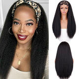 Synthetic Wigs Yaki Straight Headband Wigs for Women 28 inch Afro Kinky Straight Headband Wigs Ombre Heat Resistant