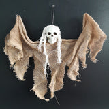 elvesmall Halloween Hanging Skull Head Ghost Haunted House Escape Horror Props Ornament Halloween Party Decorations for Home Terror Scary