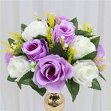 elvesmall  Cheap Artificial Flower Ball Plastic Green Mesh Base Silk Table Centerpieces For Wedding Decor Party Road Lead Flower Bouquets