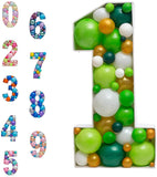 elvesmall Diy Balloons Numbers Mosaic Balloon Filling Box Mosaic Number Alphabet Frames Balloon Decoration Baby Party Anniversary Decor