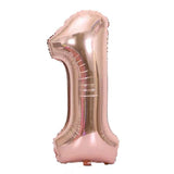 elvesmall 40inch Large Foil Number Balloon 1 Baby Shower Rose Gold Silver Pink Red Blue Helium Ballon 1st Anniversary Birthday Party Ball