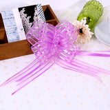 elvesmall 10pcs Wedding Bow Pull Flower Gift Packing Candy Box Accessories DIY Wedding Party Car Decor Pullbows Supplies Flower Ribbons