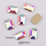 elvesmall 20pcs Crystals Nail Diamond Stone Strass AB Glass Rhinestones For 3D Nails Art Decorations Supplies Jewelry QB217-246A