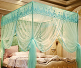 elvesmall Net Red Four Corner Mosquito Netting Canopy Mosquito Net For Double Bed Mosquito Repellent Tent Insect Reject Canopy Bed Curtain