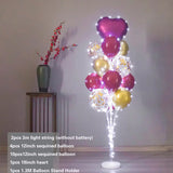 elvesmall 1.3M Table Balloons Stand Kit  with String Light Table Centerpiece Balloon for Birthday Baby Shower Christmas Party Decorations