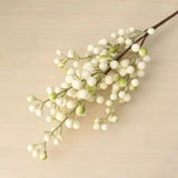 elvesmall 5 Fork Single Red Berry DIY Christmas Decorations For Home Wedding Party Decoration Artificial Flower Berry Fake Flower Branch