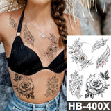 Waterproof Temporary Tattoo Sticker Old School Prajna Demon Knife Fake Tattoos Snake Rose Body Art Arm Fake Tatoo Women Men